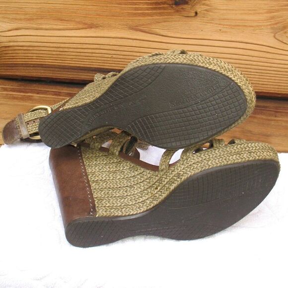 Stuart Weitzman Womens 7.5 Wedge Sandals Shoes - Picture 8 of 9